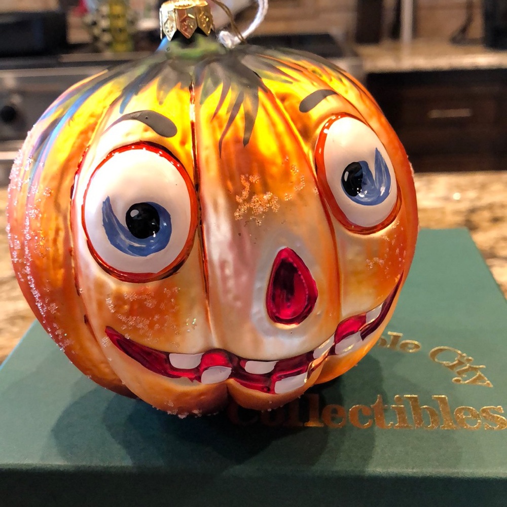 Whimsical Orange Pumpkin Ornament